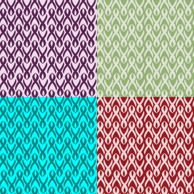 farklı renk tonları ile Dikişsiz desen seti