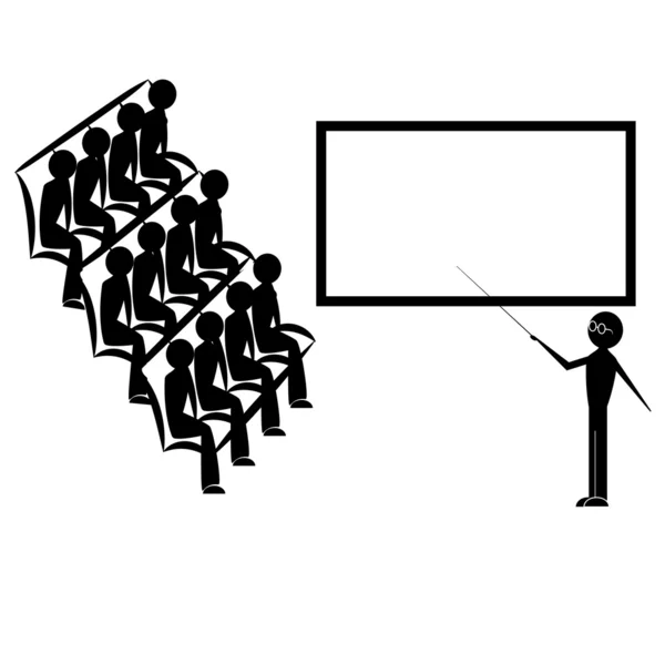 öğretmen, öğrencilere ders verir.