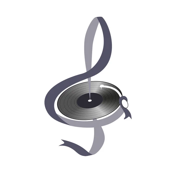 görüntü tiz nota anahtarı ve vinil kayıtlar