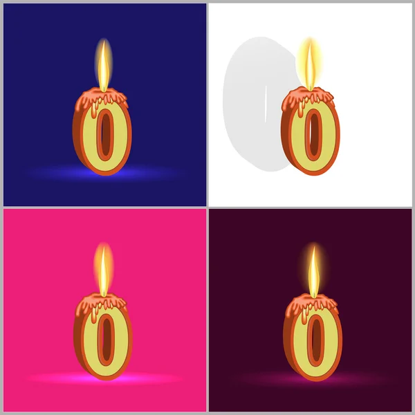Una vela encendida en forma de números en un evento significativo — Vector de stock