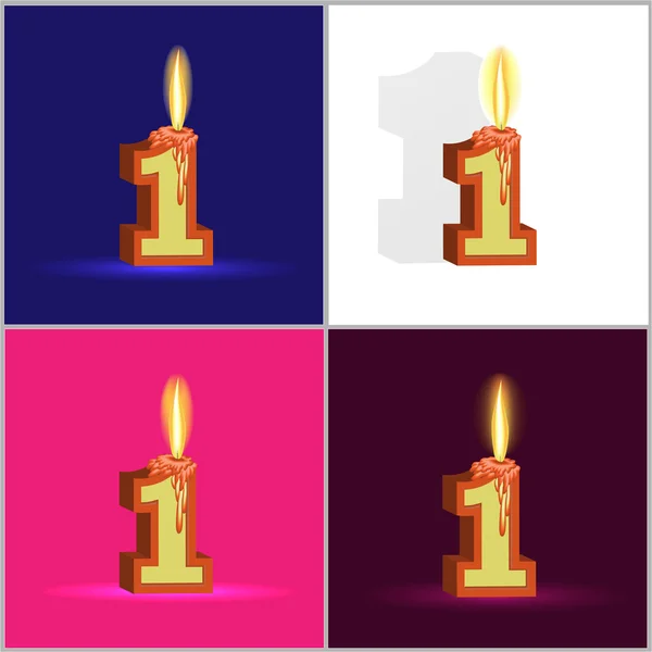 A burning candle in the form of numbers on a significant event — Stock Vector