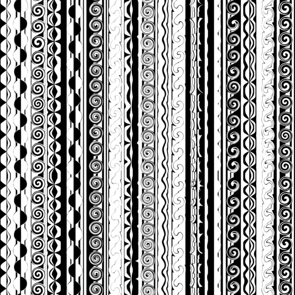 Abstraktes Schwarz-Weiß nahtloses Muster — Stockvektor