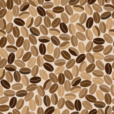 Kahve çekirdekleri yapılan soyut seamless modeli.