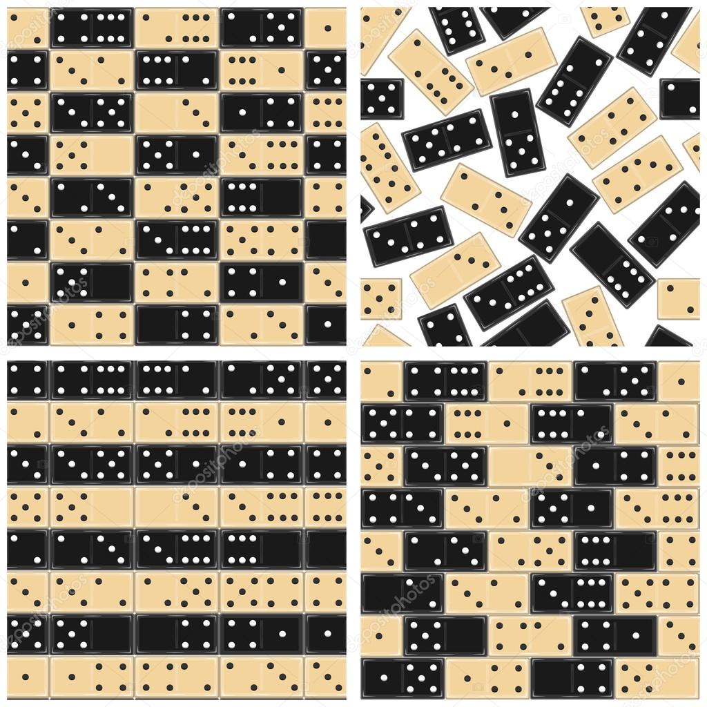 Set of abstract seamless texture consisting of elements dominoes