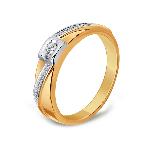Anel de casamento com um diamante — Fotografia de Stock