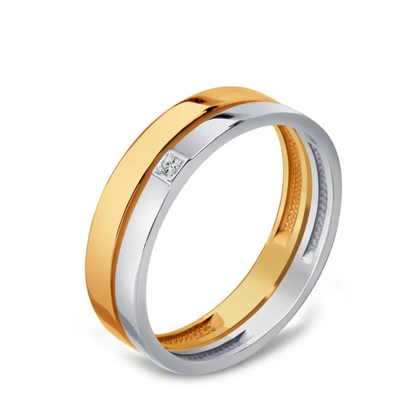 Wedding ring with a diamond — Stock Photo, Image