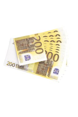 beyaz üzerine para euro