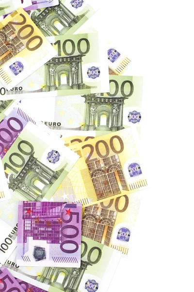 Denaro euro su sterline bianche, sterline portoghesi — Foto Stock