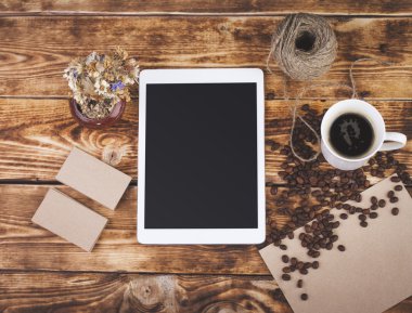 Kahve çekirdekleri ile tablet