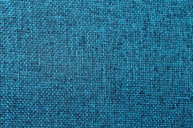 Mavi keten branda. Gök mavisi kumaş iplik dokusunun arka planı. Doğal dokusu olan kumaş..