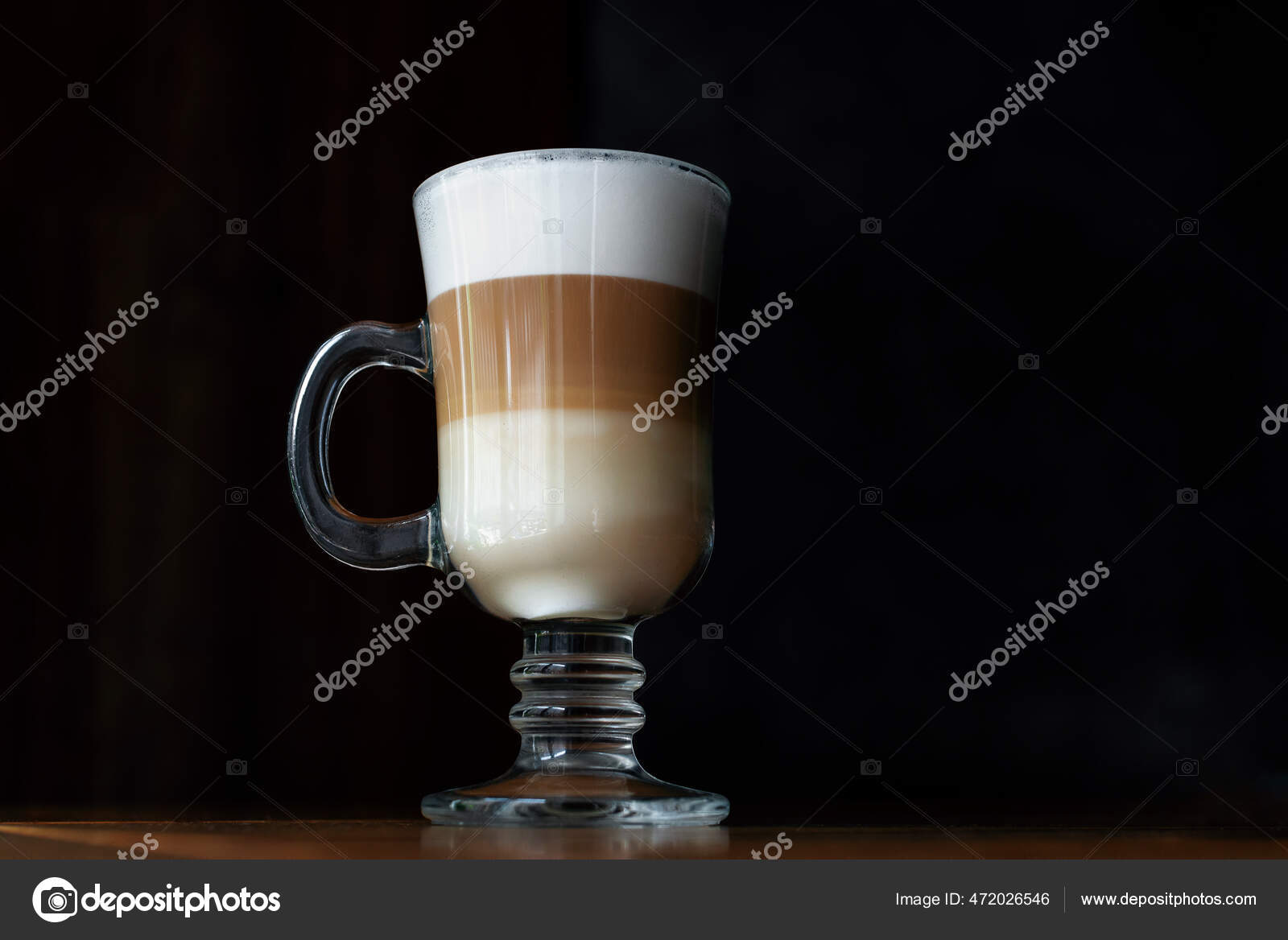 Latte macchiato layered coffee glass cartoon Vector Image