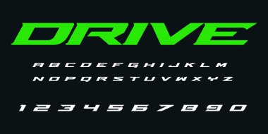 Yazı Tipi Vektörü Otomotiv Etiketi ve Tişört Tasarımı 'nı Kullan