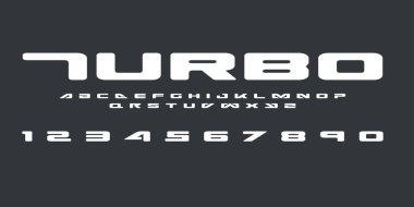 Turbo Harf Yazı Tipi Hızı Tipografi Etiketi ve Tişört Tasarımı