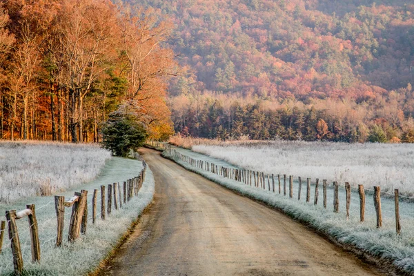 Gravel road through the Mountains — Stock Photo, Image