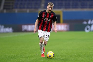 Milano, İtalya. 08 Kasım 2020. Ac Milan 'dan Alexis Saelemaekers Ac Milan ve Hellas Verona arasındaki A serisi maçında.  