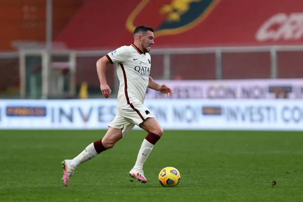 Genua Włochy Listopada 2020 Jordan Veretout Roma Podczas Meczu Serie — Zdjęcie stockowe