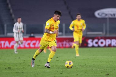 Torino, İtalya. 21 Kasım 2020. Cagliari Calcio takımından Fabio Pisacane, Juventus Fc ve Cagliari Calcio arasında oynanan Serie A karşılaşmasında. 
