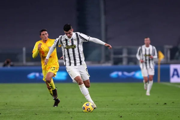 Torino Włochy Listopada 2020 Alvaro Morata Juventus Podczas Meczu Serie — Zdjęcie stockowe