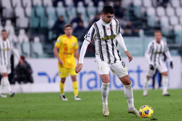 Torino, Italy. 21th November 2020. Alvaro Morata  of Juventus FC during the Serie A match  between Juventus Fc and Cagliari Calcio.   