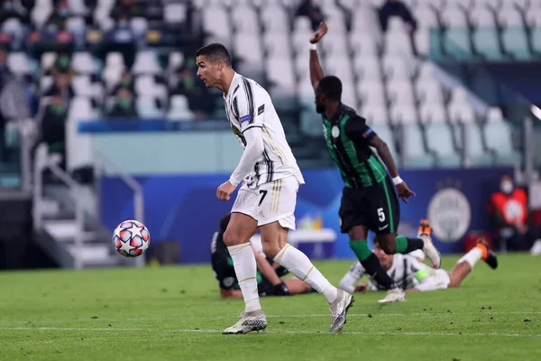 Torino Włochy Listopada 2020 Cristiano Ronaldo Juventus Podczas Meczu Uefa — Zdjęcie stockowe
