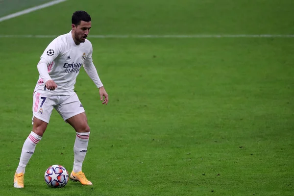 Milano, İtalya. 25 Kasım 2020. Uefa Şampiyonlar Ligi B Grubu maçında Real Madrid Fc 'in Eden Hazard' ı FC Internazionale ve Real Madrid Fc .
