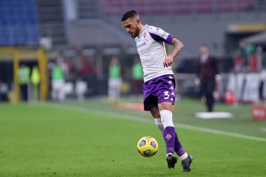 Milano, İtalya. 29 Kasım 2020. Serie A karşılaşmasında Acf Fiorentina 'dan Cristiano Biraghi Ac Milan ve Acf Fiorentina arasında oynanan karşılaşmada.