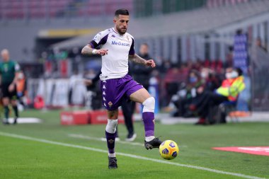 Milano, İtalya. 29 Kasım 2020. Serie A karşılaşmasında Acf Fiorentina 'dan Cristiano Biraghi Ac Milan ve Acf Fiorentina arasında oynanan karşılaşmada.