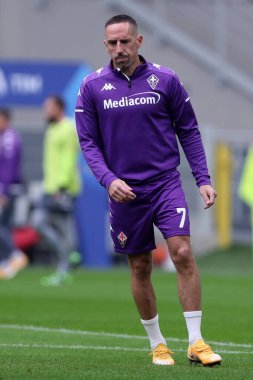 Milano, İtalya. 29 Kasım 2020. Serie A karşılaşması sırasında Acf Fiorentina 'nın Franck Ribery' si Ac Milan ve Acf Fiorentina arasında.