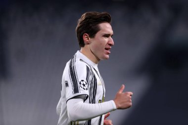 Torino, İtalya. 22 Aralık 2020. Juventus Fc 'ten Federico Chiesa UEFA Şampiyonlar Ligi G Grubu karşılaşmasında Juventus FC ve Dinamo Kyiv arasında oynanan karşılaşmada.