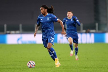 Torino, İtalya. 22 Aralık 2020. Dinamo Kyiv 'den Gerson Rodrigues UEFA Şampiyonlar Ligi G Grubu karşılaşmasında Juventus FC ve Dinamo Kyiv arasında.