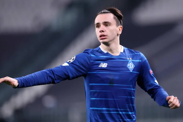 Torino Italië December 2020 Mykola Saparenko Van Dinamo Kiev Tijdens — Stockfoto