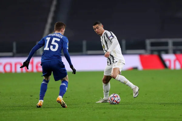 Torino Talya Aralık 2020 Juventus Takımından Cristiano Ronaldo Uefa Şampiyonlar — Stok fotoğraf