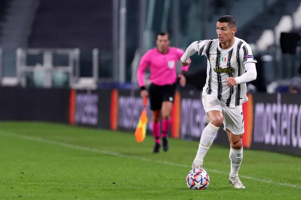 Torino Włochy Grudnia 2020 Cristiano Ronaldo Juventus Podczas Meczu Uefa — Zdjęcie stockowe