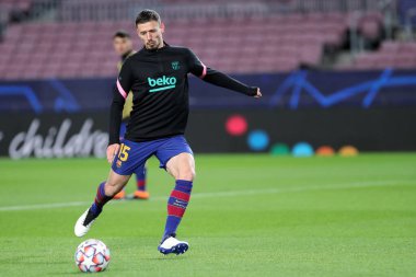 Fc Barcelona 'dan Clement Lenglet UEFA Şampiyonlar Ligi G Grubu karşılaşmasında Fc Barcelona ve Juventus Fc..