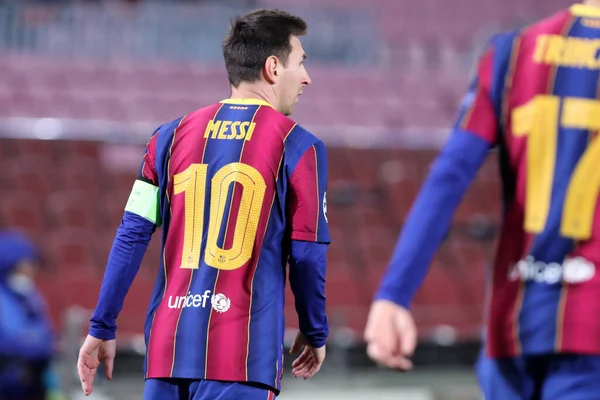 Lionel Messi Της Barcelona Κατά Διάρκεια Του Αγώνα Uefa Champions — Φωτογραφία Αρχείου