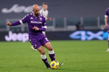 Torino, 22 Aralık 2020. Juventus Fc ve Acf Fiorentina arasındaki Serie A maçı sırasında Acf Fiorentina 'dan Borja Valero 