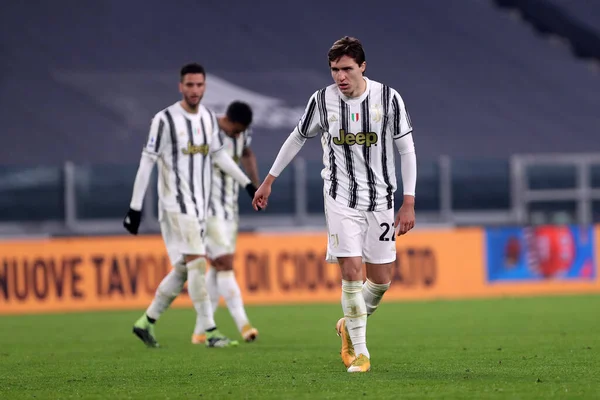 Torino Dnia Grudnia 2020 Federico Chiesa Juventus Podczas Meczu Serie — Zdjęcie stockowe