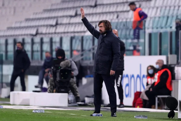 Torino Dezembro 2020 Andrea Pirlo Juventus Durante Partida Série Entre — Fotografia de Stock