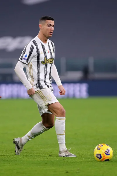 Torino Dnia Grudnia 2020 Cristiano Ronaldo Juventus Podczas Meczu Serie — Zdjęcie stockowe