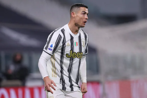 Torino Dnia Grudnia 2020 Cristiano Ronaldo Juventus Podczas Meczu Serie — Zdjęcie stockowe