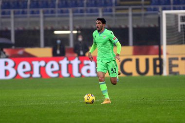 Milano, İtalya. 23 Aralık 2020. 23 Aralık 2020 'de İtalya' nın Milano kentinde Stadyum Giuseppe Meazza 'da Ac Milan ile Ss Lazio arasında oynanan Serie A karşılaşmasında Ss Lazio Cataldi' den Danilo.
