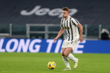 Torino, 03 Ocak 2021. Juventus Fc 'den Matthijs de Ligt Serie A karşılaşmasında Juventus Fc ve Udinese Calcio arasında oynanan karşılaşmada