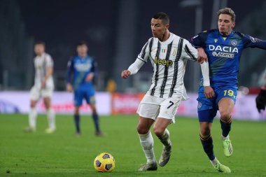 Torino, 03 Ocak 2021. Juventus Fc 'ten Cristiano Ronaldo Serie A karşılaşmasında Juventus Fc ve Udinese Calcio arasında