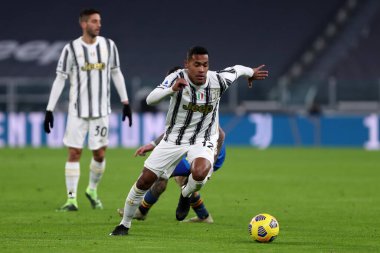 Torino, 03 Ocak 2021. Juventus Fc 'ten Alex Sandro, Juventus Fc ve Udinese Calcio arasındaki A serisi maçında.