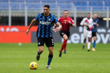 Milano, İtalya. 03 Ocak 2021. Fc Internazionale ve Fc Crotone arasındaki Serie A maçında Fc Internazionale 'den Achraf Hakimi.