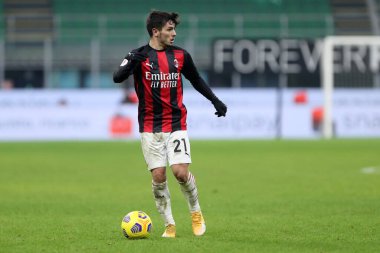 Milano, 12 Ocak 2020. Ac Milan 'dan Brahim Diaz Coppa Milan ve Torino Fc arasında oynanan İtalya maçında 