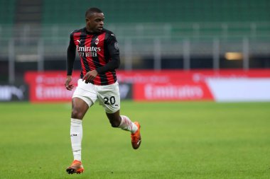 Milano, 12 Ocak 2020. Ac Milan 'dan Pierre Kalulu Coppa Milan ve Torino Fc arasında oynanan İtalya maçında 