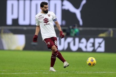 Milano, 12 Ocak 2020. Torino Fc 'den Tomas Rincon Coppa Italia maçında Ac Milan ve Torino Fc arasında 