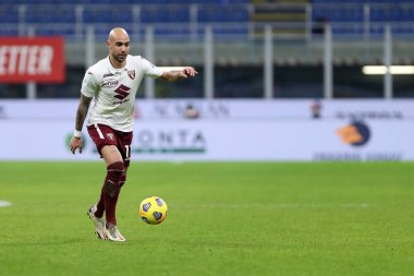 Milano, 12 Ocak 2020. Torino Fc takımından Simone Zaza Coppa İtalya maçında Ac Milan ve Torino Fc arasında 