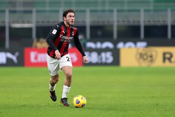 Milán Enero 2020 Davide Calabria Milan Durante Partido Coppa Italia —  Fotos de Stock